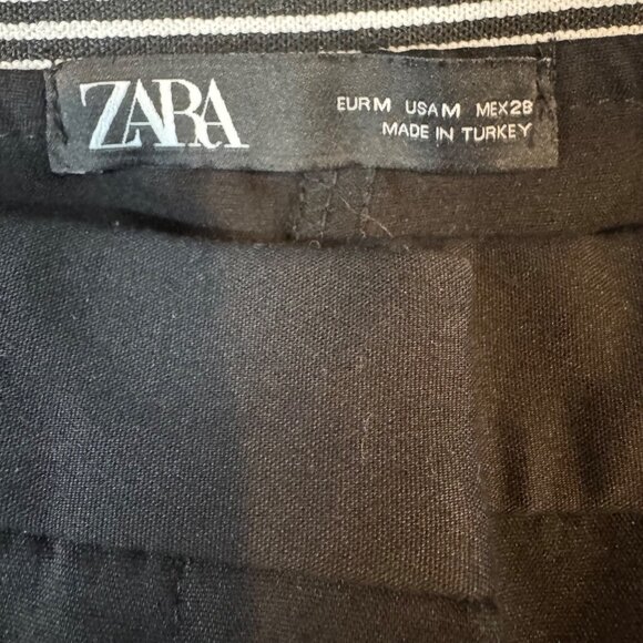 Zara Dress Pants Womens Black Stretch Skinny Leg Flat Front Size M - Picture 4 of 12